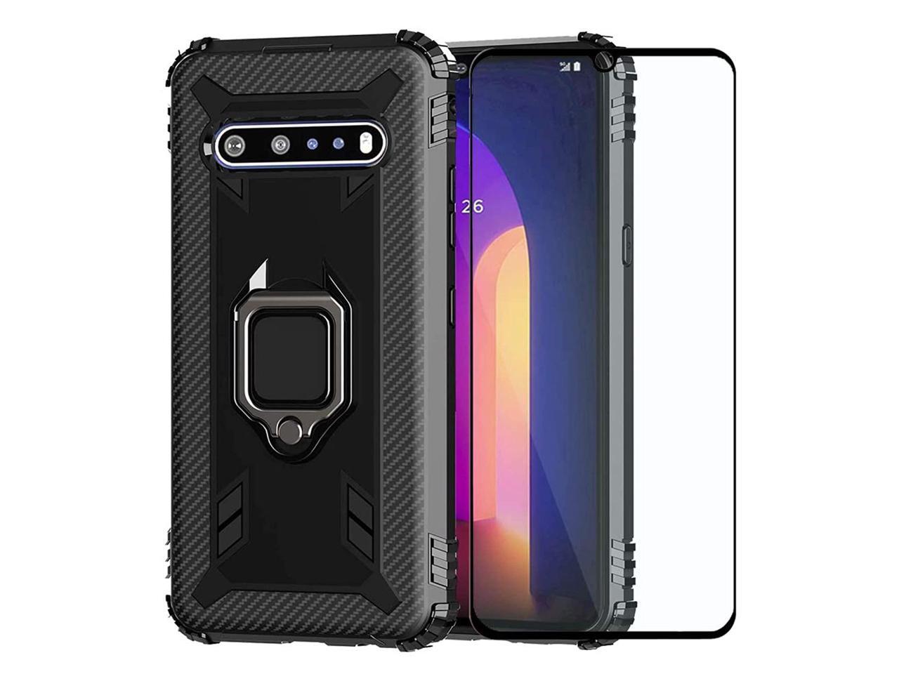For Lg V60 Thinq/Lg V60 Case,Soft Tpu Armor Heavy Duty Shockproof  Protection Built-In 360 Rotatable Ring Magnetic Car Mount Case With  Tempered Glass Screen Protector For Lg V60 Thinq(Black) - Newegg.com