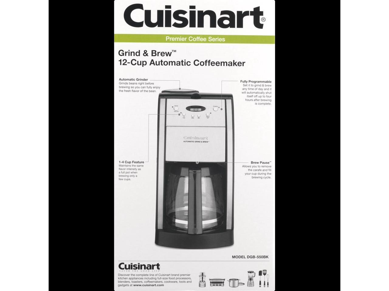 Cuisinart 12 Cup Grind and Brew Automatic Coffeemaker, Silver/Black DGB