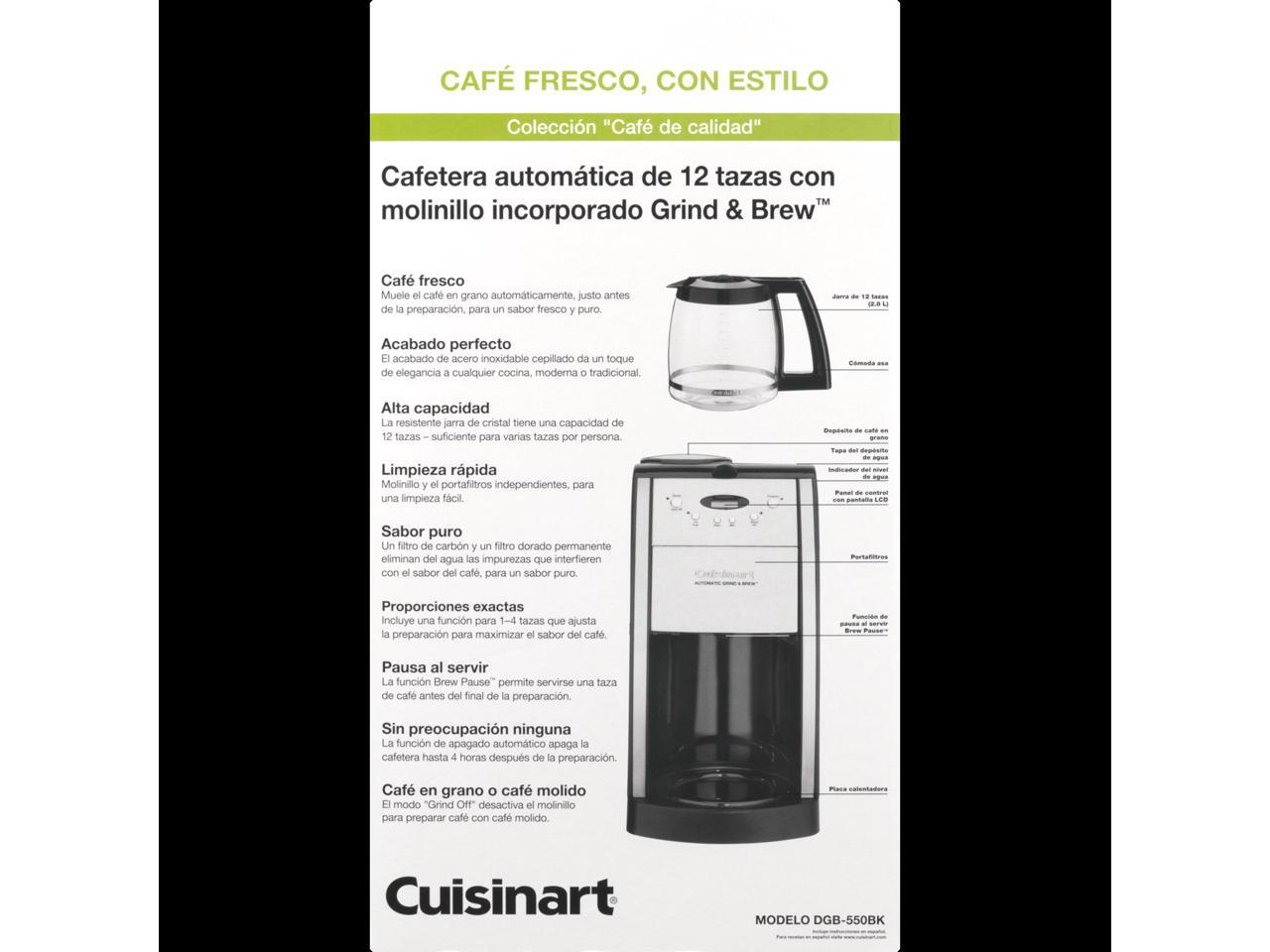 Cuisinart 12 Cup Grind and Brew Automatic Coffeemaker, Silver/Black DGB