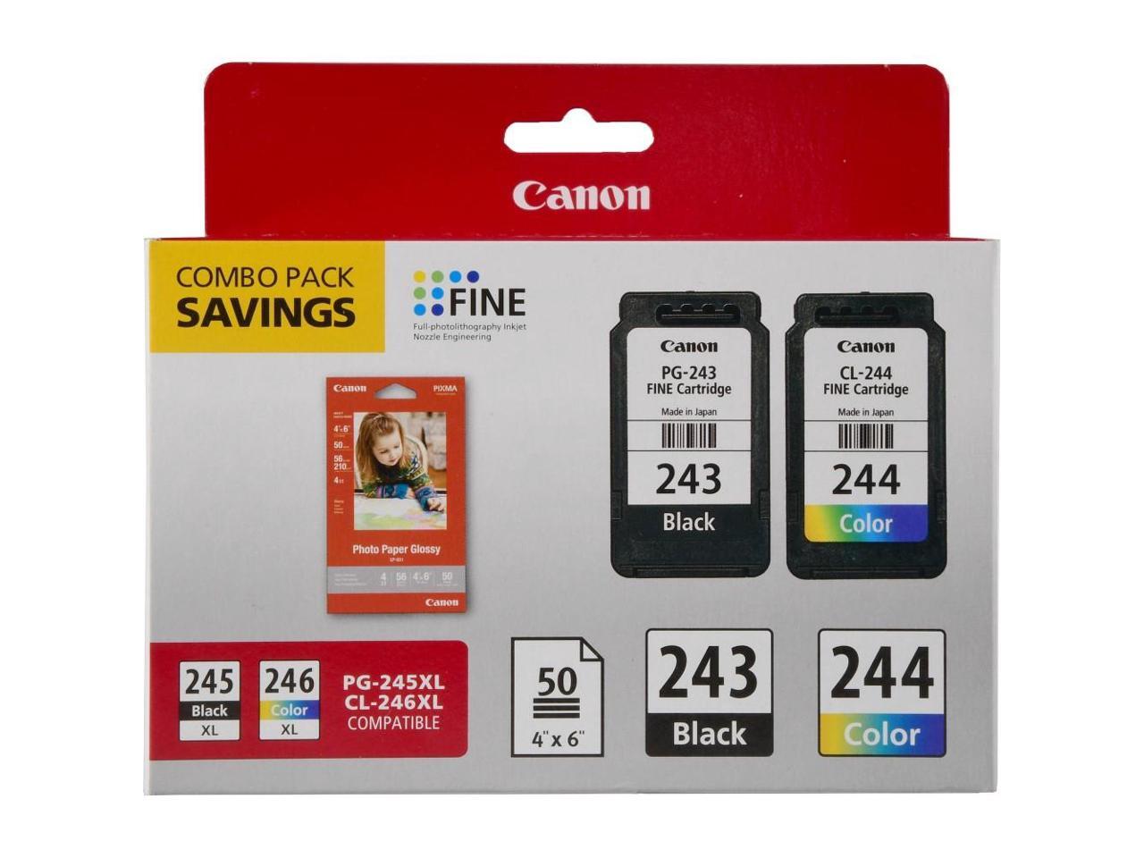 Canon PG243/CL244 Ink Cartridge Combo Pack Black/Color/Paper