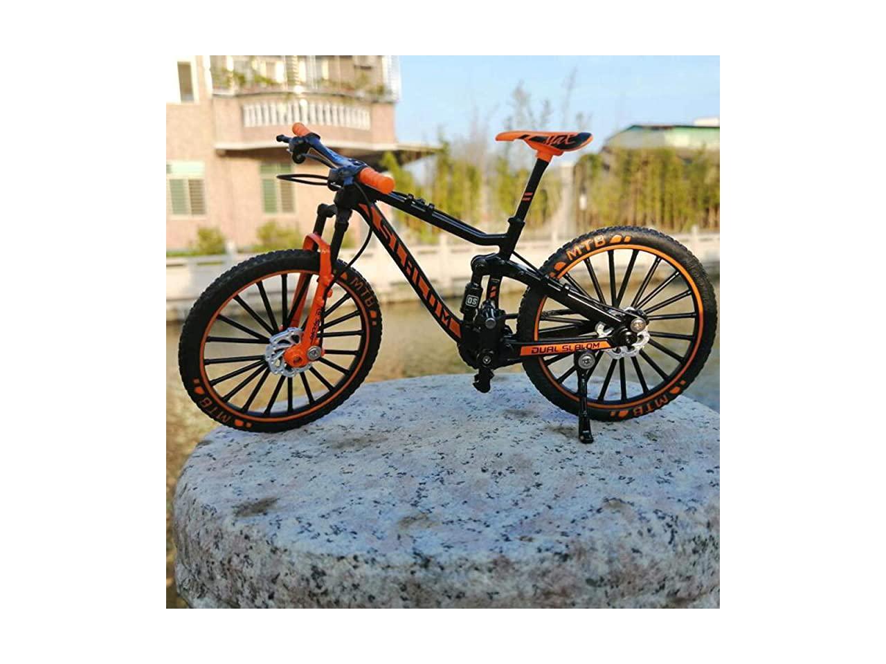 Alloy Mini Downhill Mountain Bike Toy Diecast BMX Finger Bike Model for Collections BlackOrange