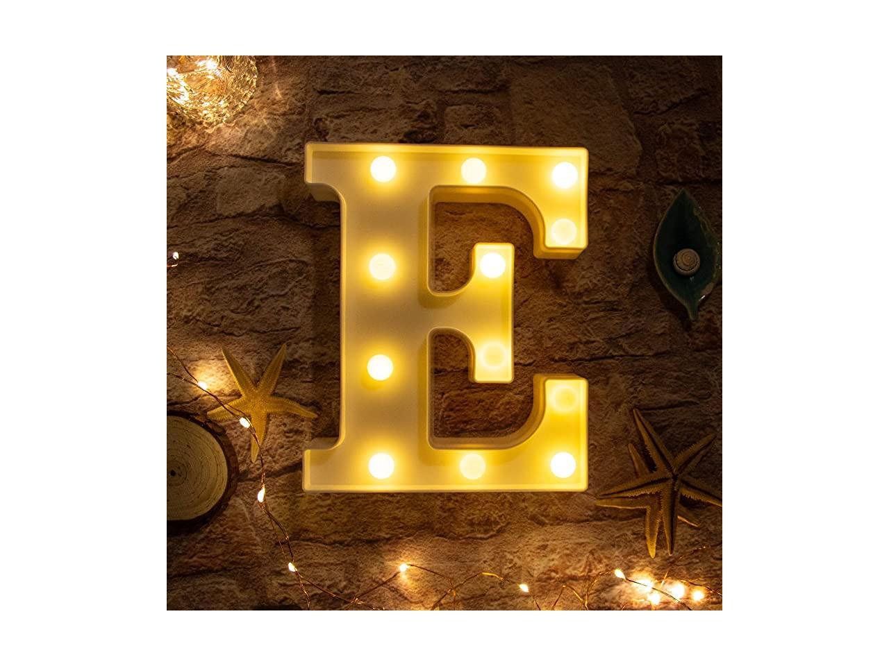 Elnsivo Vintage LED Marquee Letter Lights Light Up Industrial 26 Alphabet Name Signs Bar Cafe Initials Decor for Birthday Party Christmas Wedding Events Letter Q 