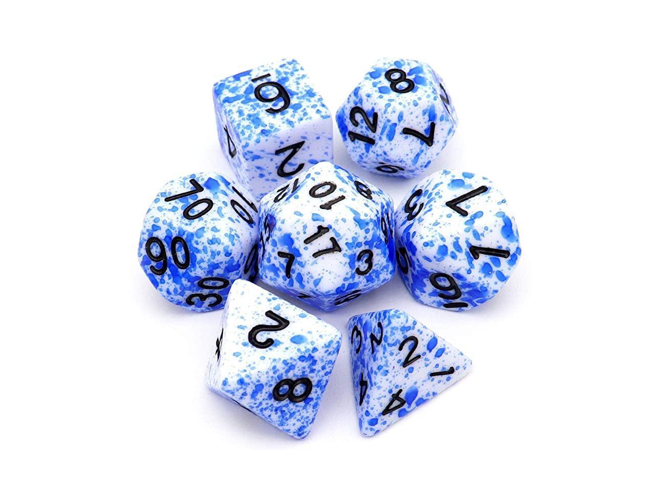 Dnd Dice Set 7pcs Blue Speckled Polyhedral Dampd Dice For Ttrpg Dungeons And Dragonsblue Blood Newegg Com