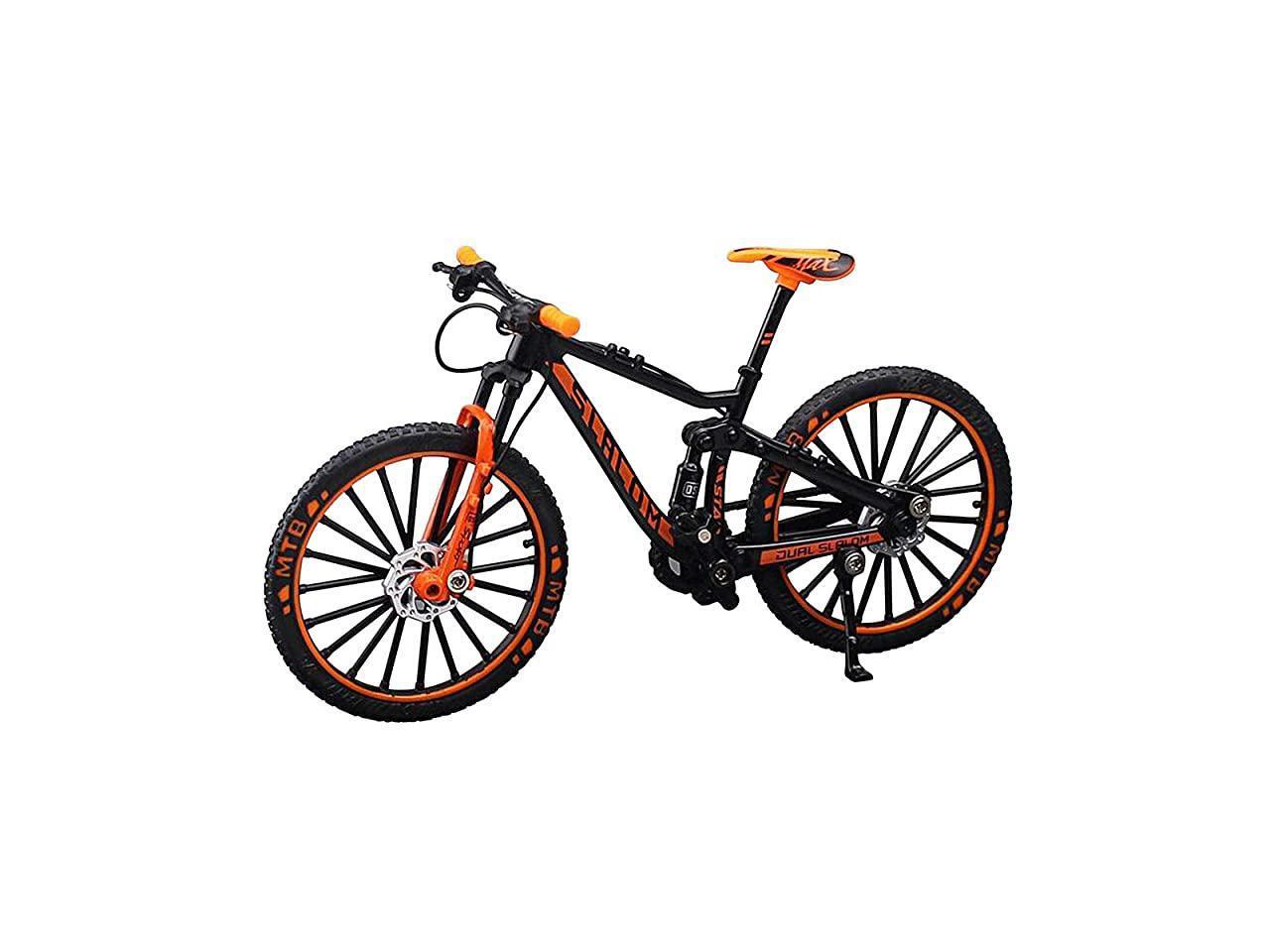 Alloy Mini Downhill Mountain Bike Toy Diecast BMX Finger Bike Model for Collections BlackOrange