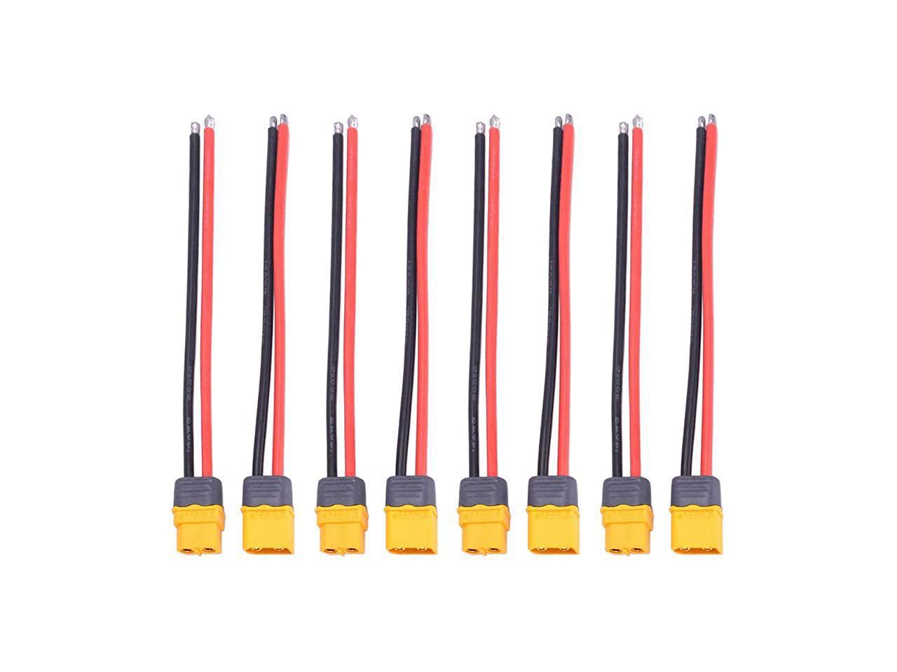4PCS XT60 Plug Male Female Connectors 150mm 12AWG Wire for RC Lipo Battery Drone 