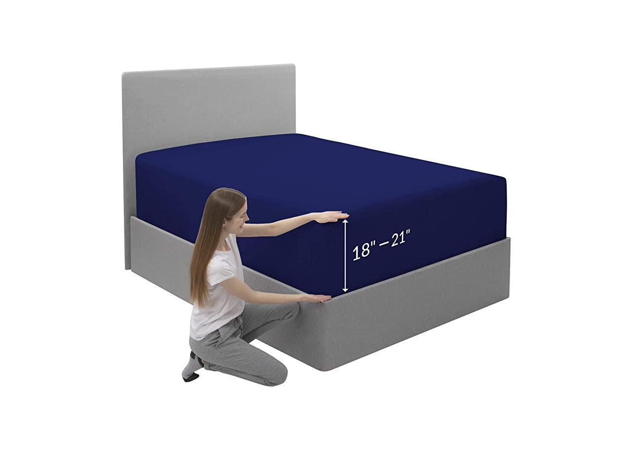 Extra Deep Pocket Fitted Sheet 1800 Brushed Microfiber Full Size Fitted