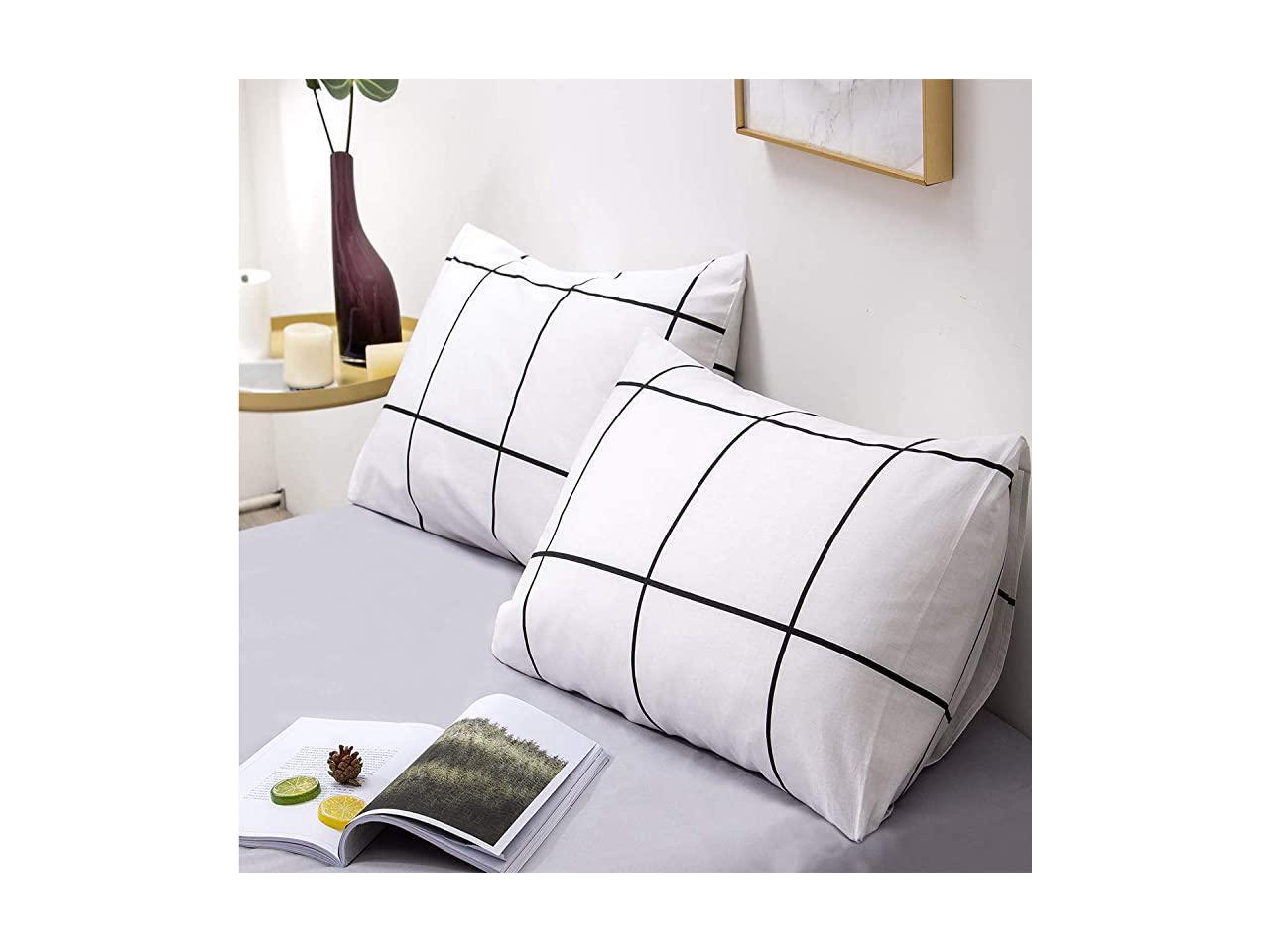 White Plaid Duvet Covers Grid Twin Black and White Bedding Cover Cotton