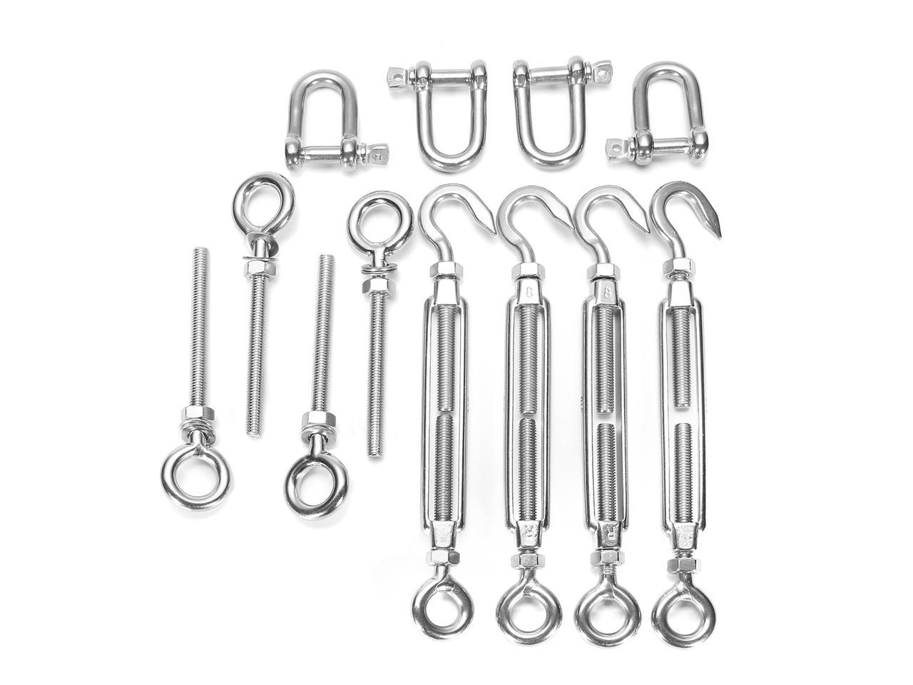 Stainless Steel Sun Fixing Fittings Sail Shade Kits Garden Awning Canopy Tools 