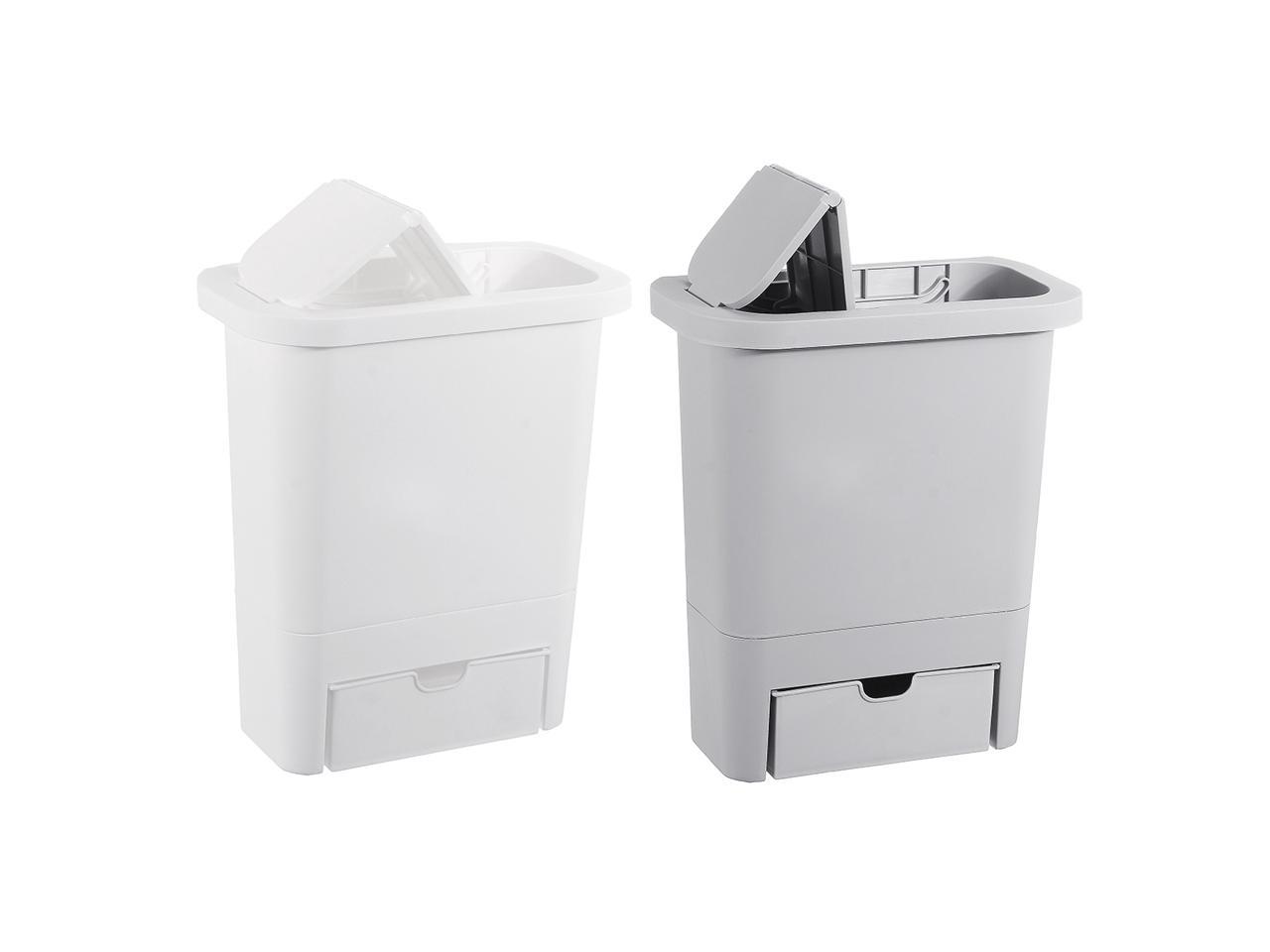 Wall-mounted Sliding Lid Trash Can Kitchen Door Hanging ...