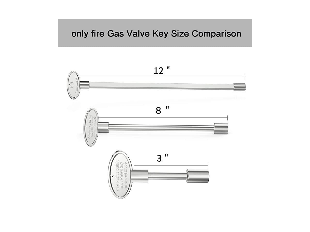Universal Gas Valve Key for Gas Fire Pits and Fireplaces 3quot Chrome