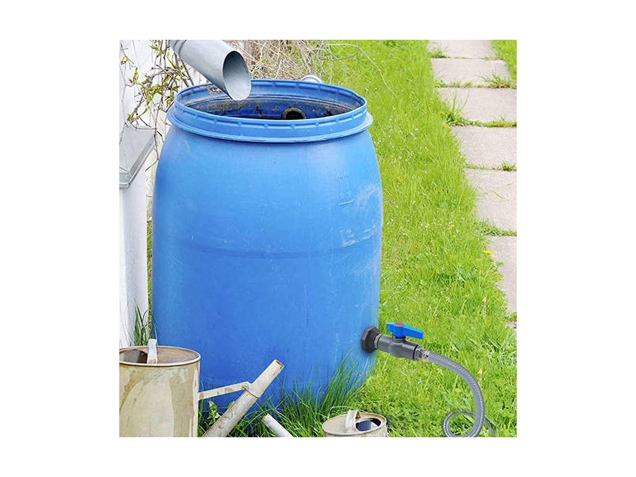 Rain Barrel 34quot Bulkhead Fitting with Ball Valve PVC and Garden Hose ...