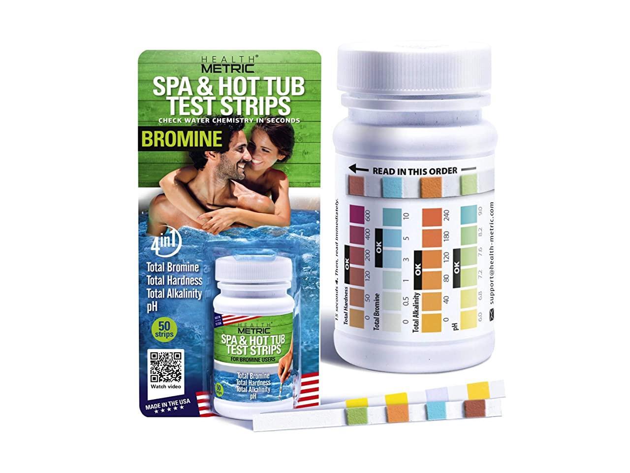and Hot Tub Test Strips Bromine Made in The USA 4 Way Testing