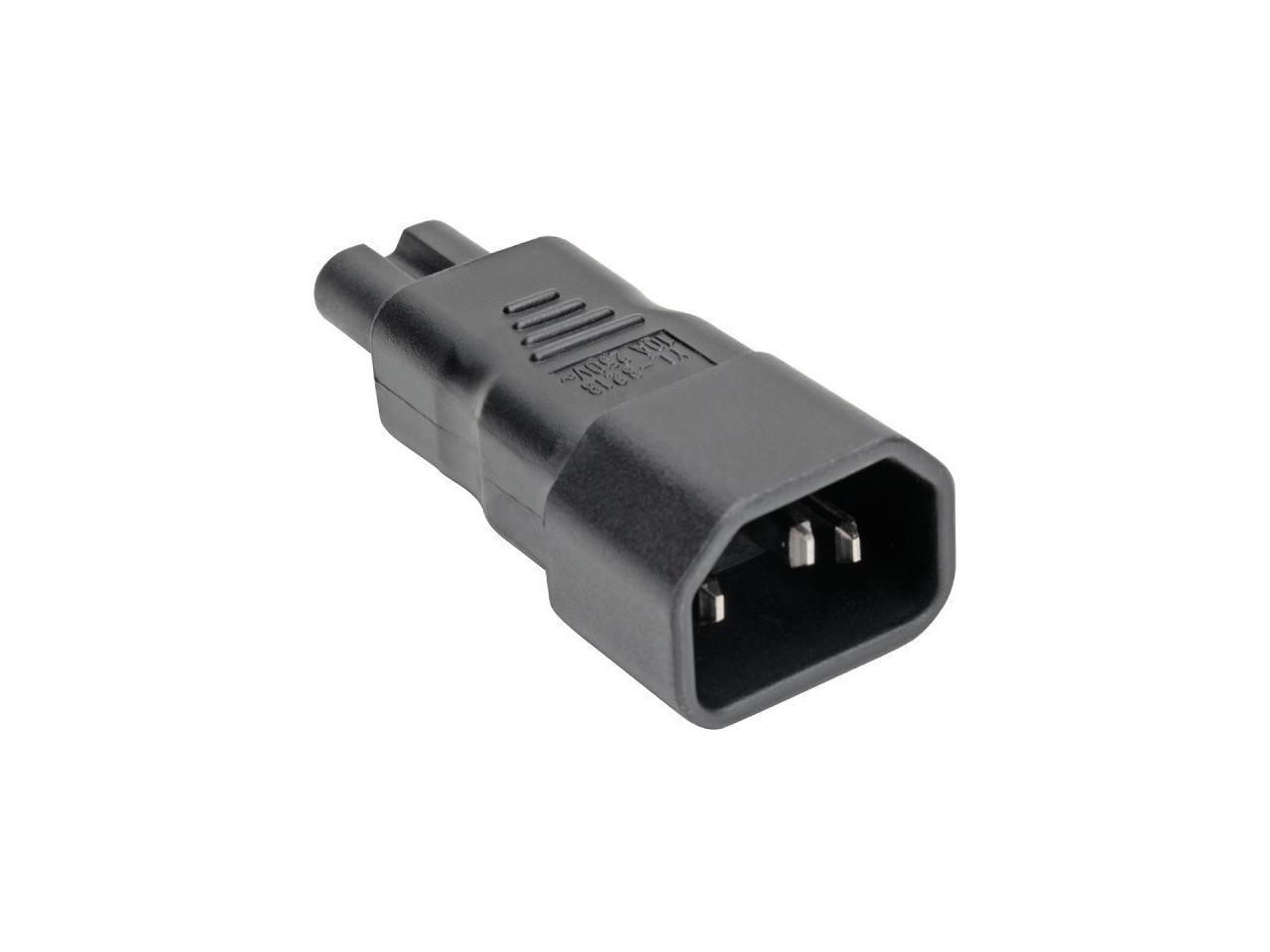 Tripp Lite IEC C14 to IEC C5 Power Cord Adapter - 10A 250V Black ...