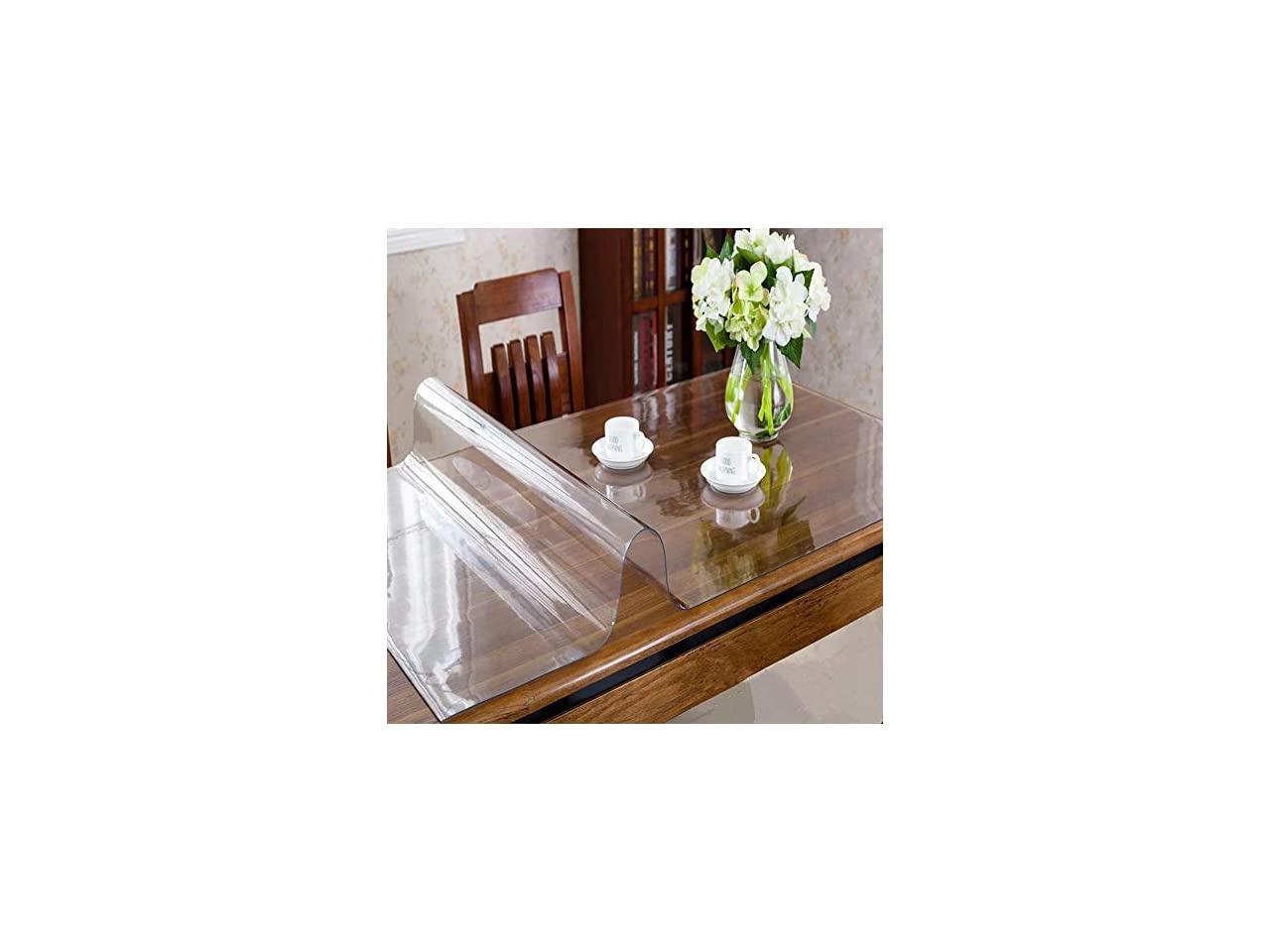 Custom 2mm Thick Clear Table Cover, 78 x 36 Inch, Table Protector for