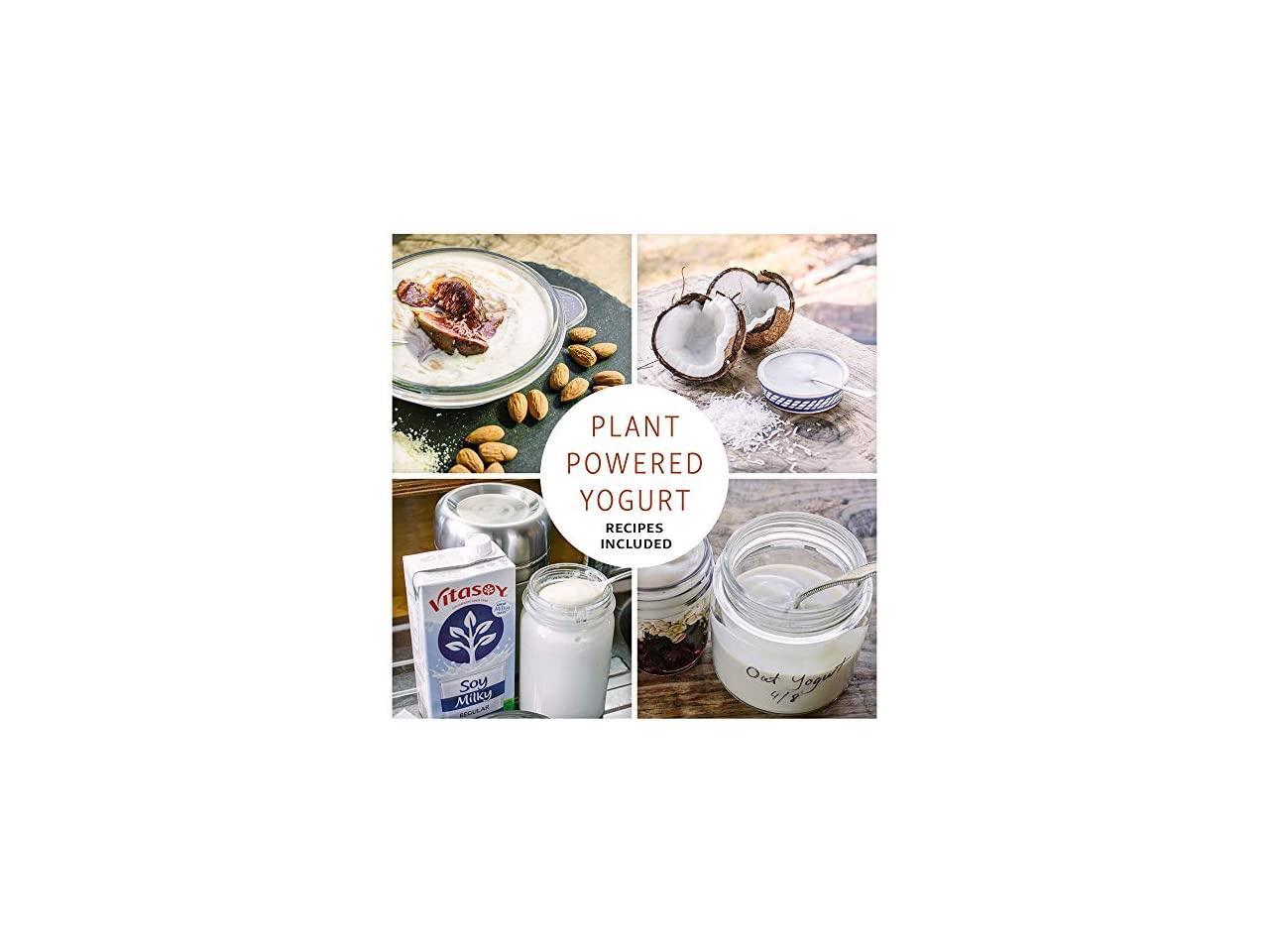 stainless steel yogurt maker with 1 quart glass jar