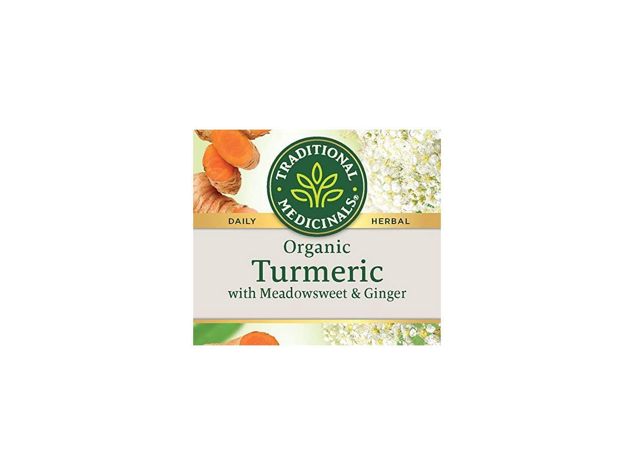 Organic Turmeric with Meadowsweet & Ginger Herbal Tea, Supports A