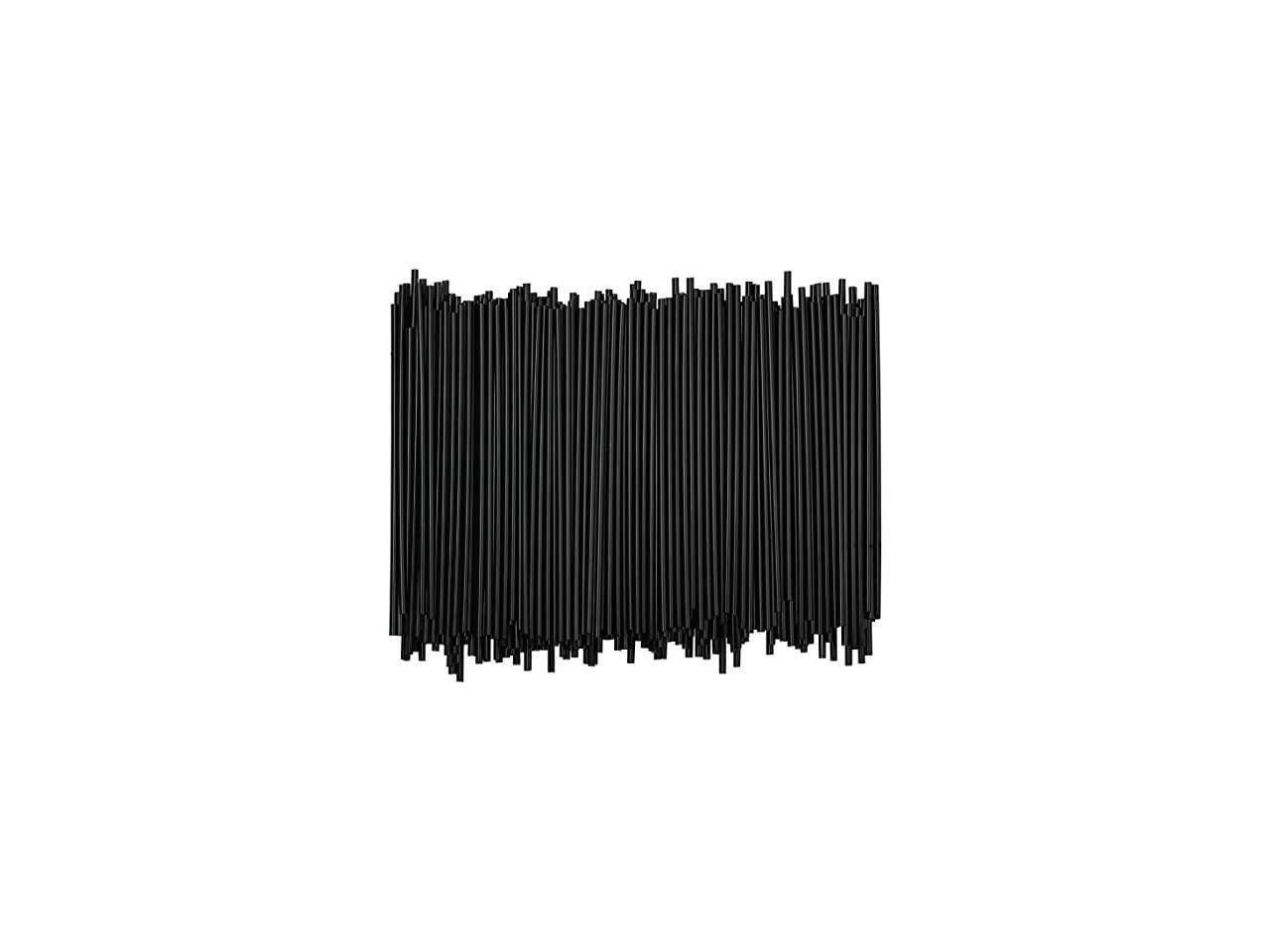 Black, 1,000 Disposable Plastic Coffee Stirrer Straw 5 Inch Sip Stir Stick 