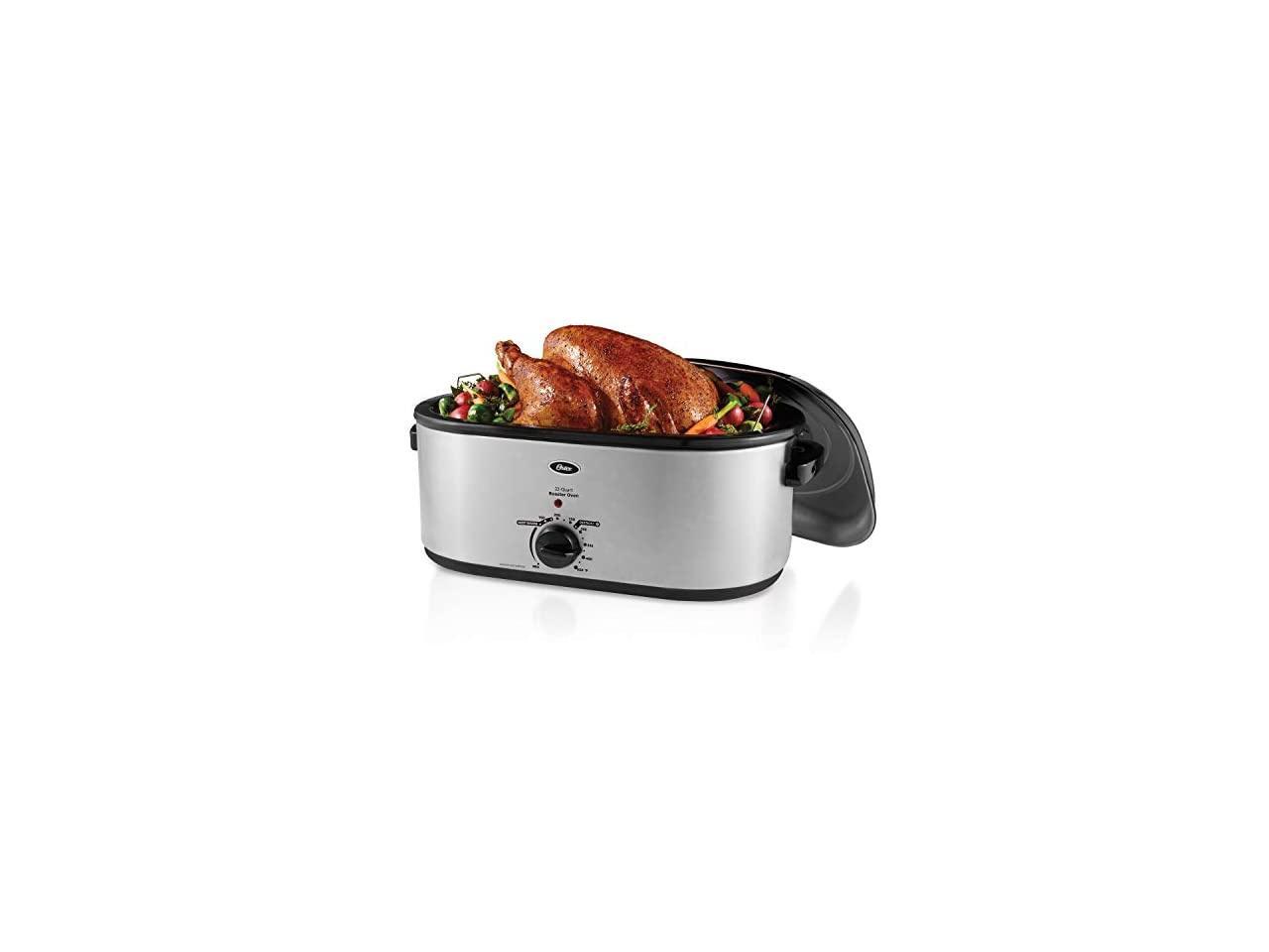 Roaster Oven Self-Basting Lid Kitchen Home Cooking Turkey Food Cooks 22.Qt Red