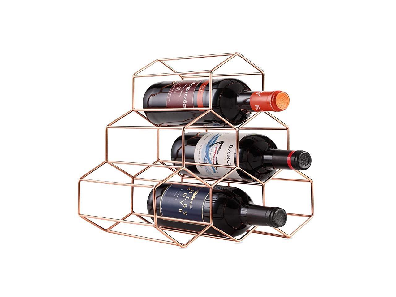 gold tabletop wine rack