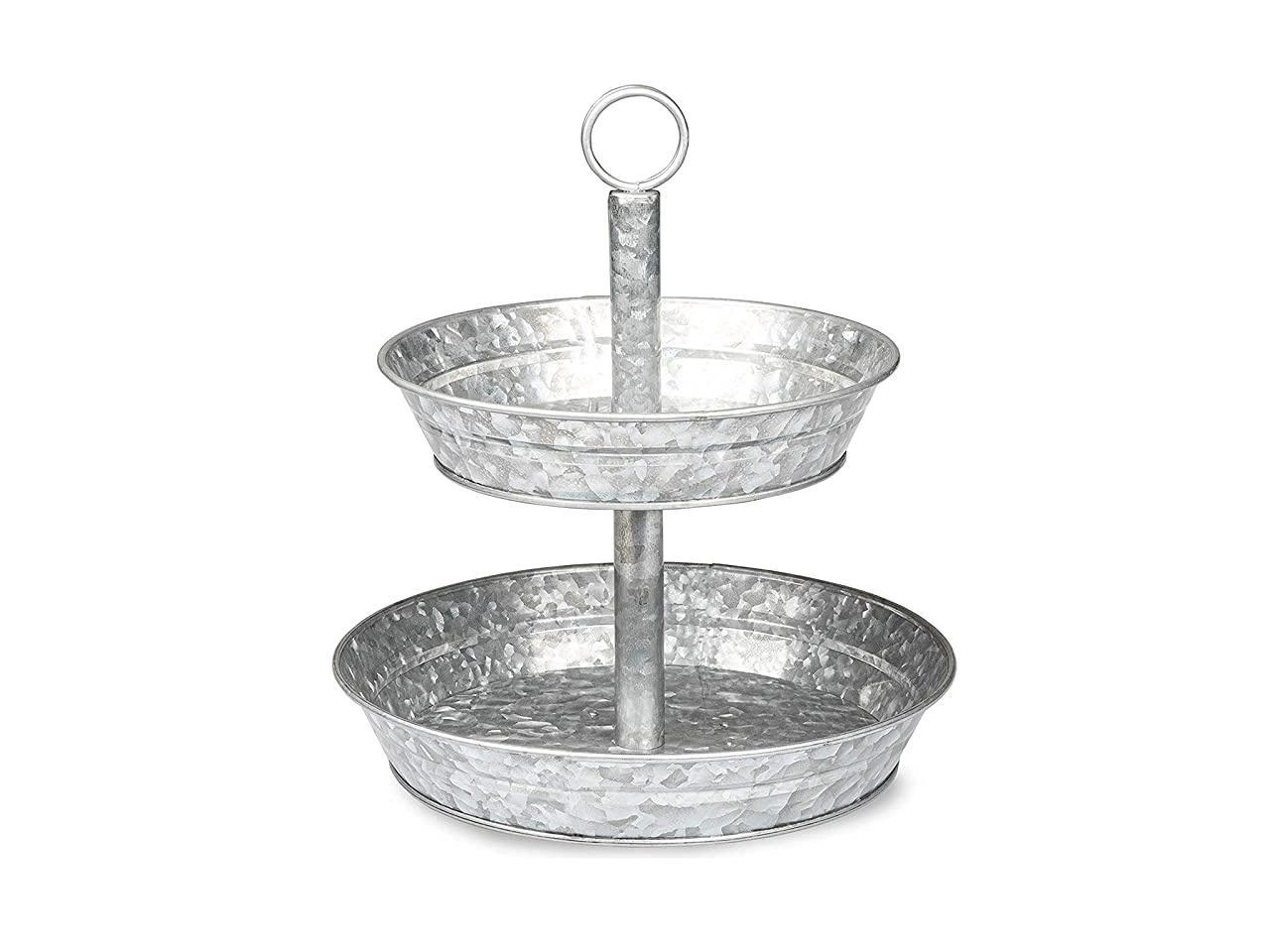 Appetizers Dessert Set of 2 Serving Trays Details about   Galvanized Serving Platters for Meat 