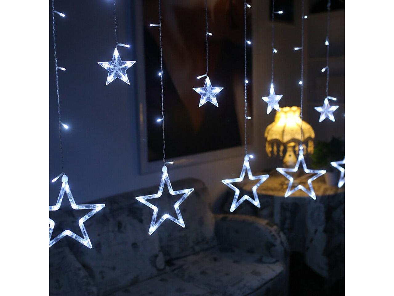 Xmas Light Fairy Star LED Curtain String Warm White Lighting Party Lamp Gift