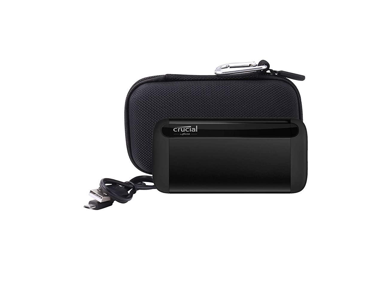 Hard Carrying Case Case Compatible for Crucial 1TB500GB X8 Portable SSD