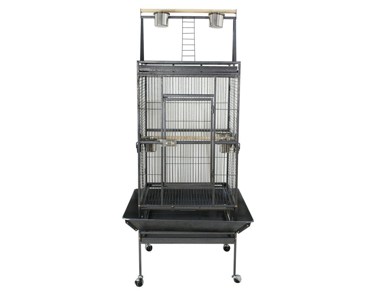 68" Large Bird Parrot Cockatiel Cage  House w/Stand 5 Cups Good for Keeping Bird 