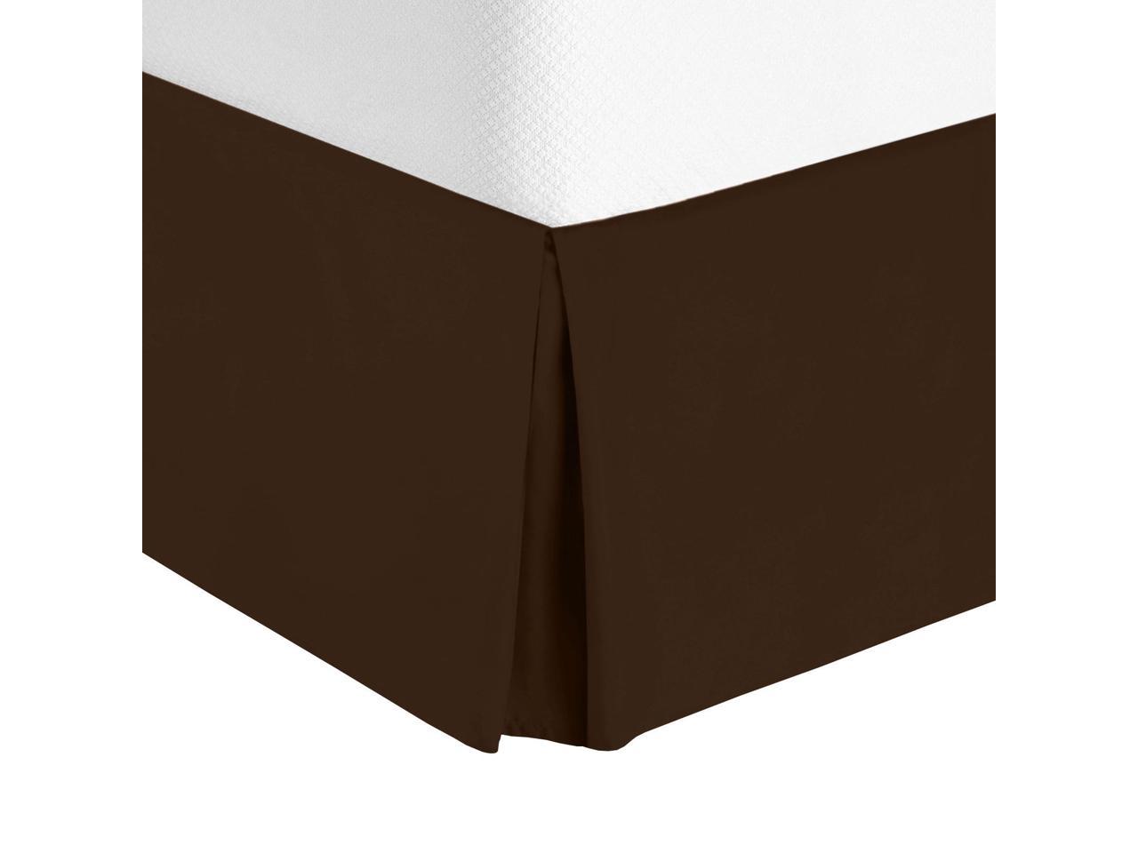 Hotel Luxury Pleated Tailored Bed Skirt Full 14” Drop Dust Ruffle Chocolate 