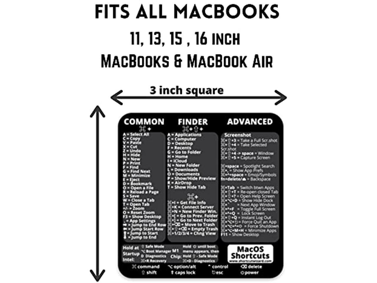 macbook air keyboard shortcuts cheat sheet