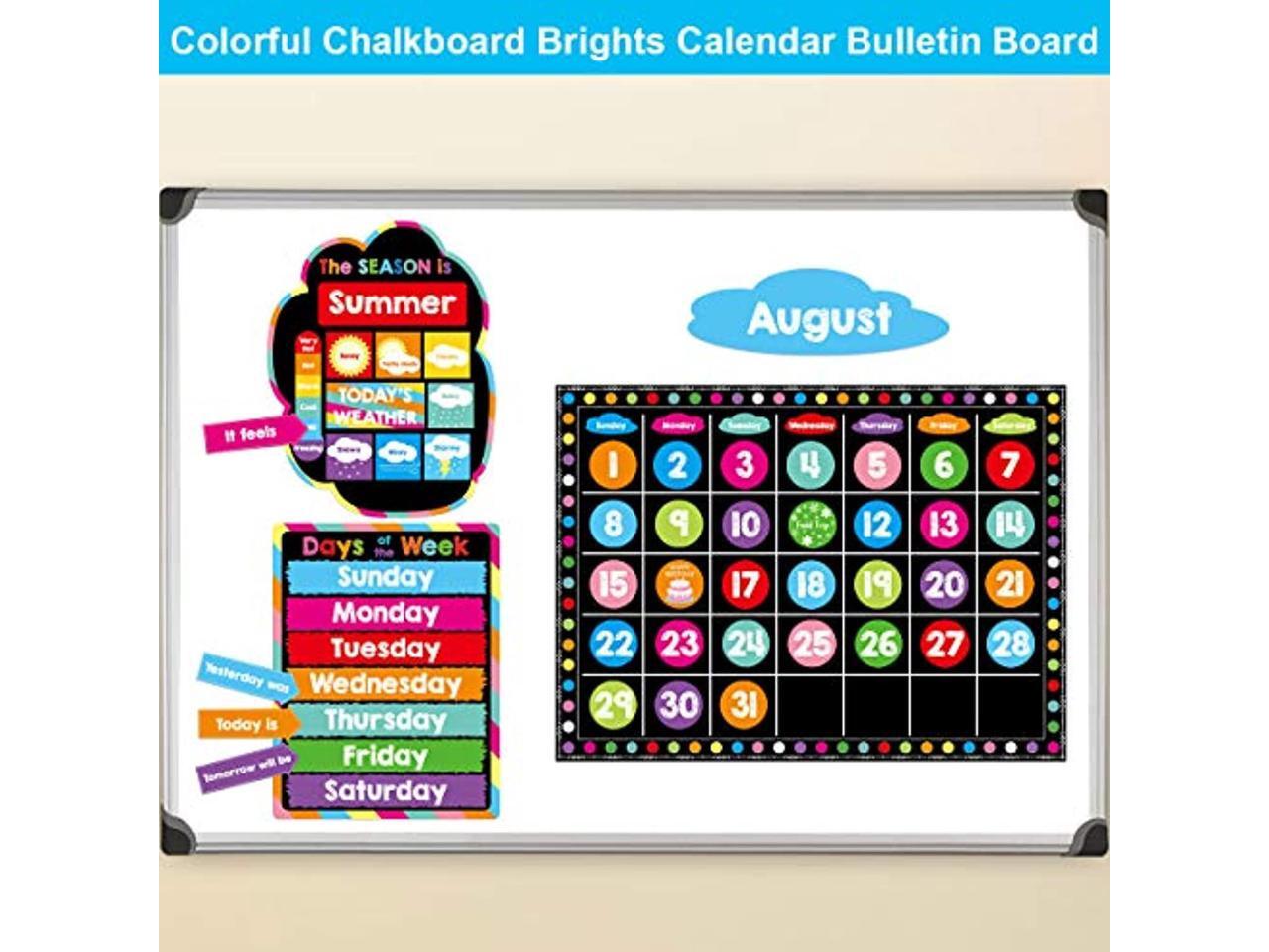Chalkboard Brights Calendar Bulletin Board Set Colorful Classroom  Decoration 99 Pcs - Newegg.com