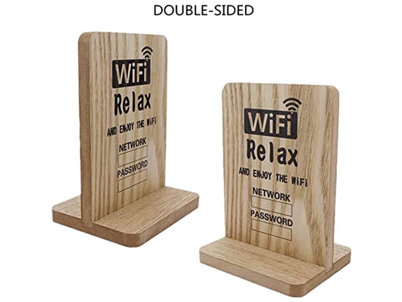 FIREFLYWEB wifi password sign for business or Unusual Wi-Fi Signs original design，Wifi signs for guests American-style solid wood vertical design for home decor WOOD 