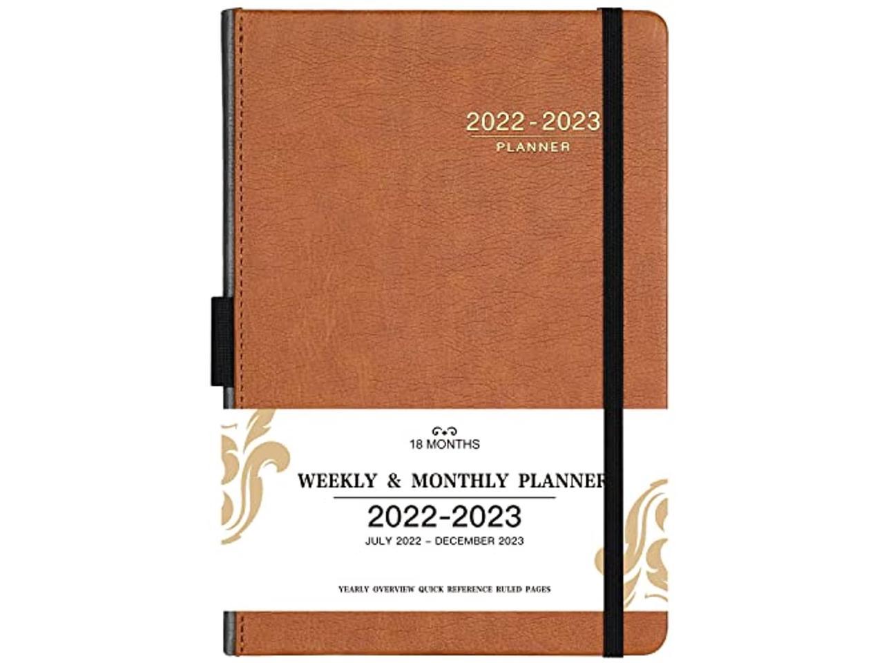 24 Ruled pages Elastic Closure December 2023 Pen Holder 6.4'' x 8.5'' Planner 2022-2023 with Leather Cover 2022-2023 Planner 2022-2023 Weekly Monthly Planner July 2022 
