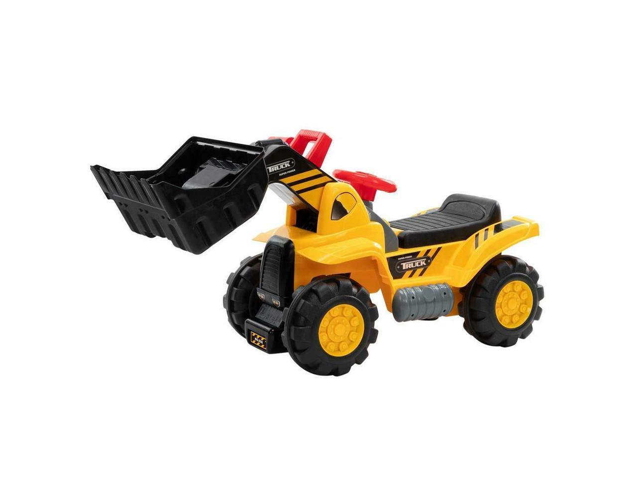 LEADZM Ride On Bulldozer Tractor Pulling Cart Pretend Play Construction Truck