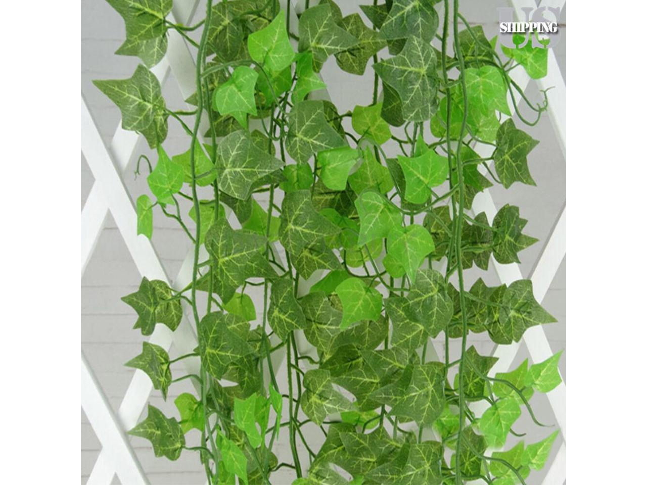 7.87ft Artificial Ivy Leaf Green Plant Garland Fake Vine Leaf Home Garden Decor 