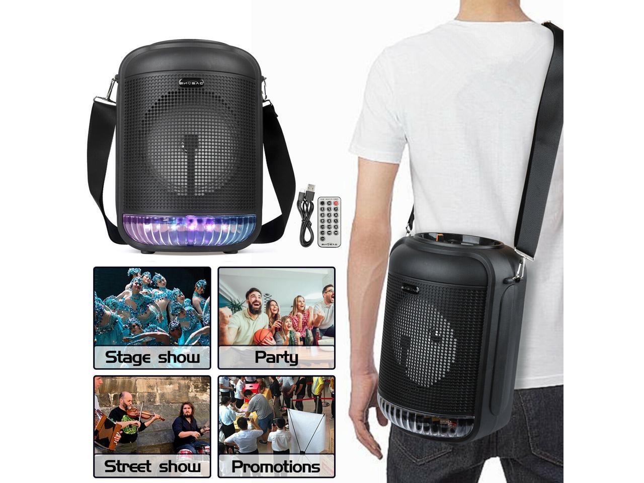 Cylindrical Wireless Bluetooth Speaker 6.5inch Boombox with Strap
