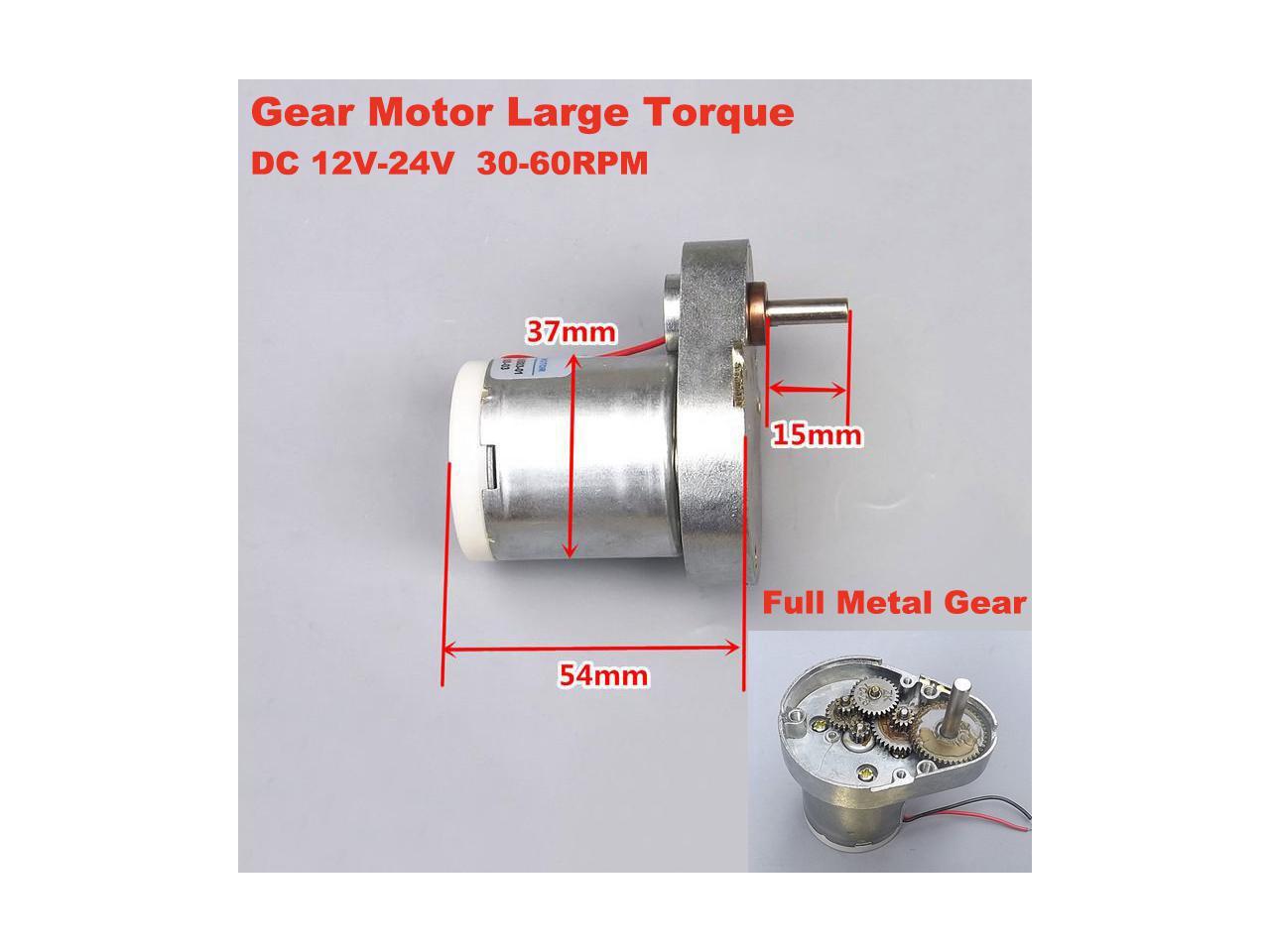 DC 5V-12V Slow Speed Reduction Large Torque Micro 7-Type Full Metal Gear Motor 
