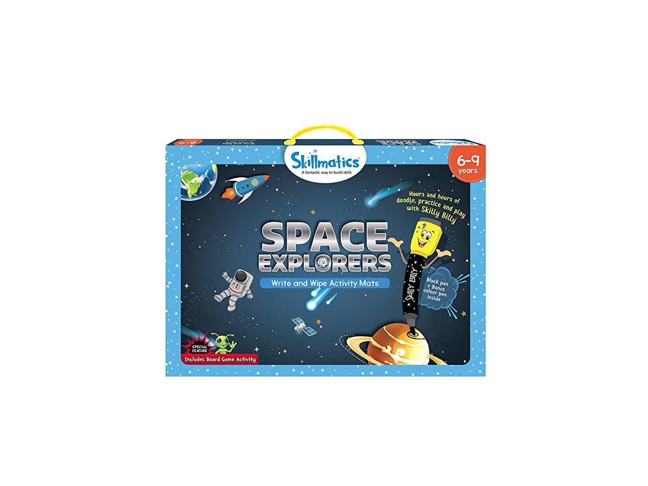 9 Years 8 Learning Tools for Boys and Girls 6 | Erasable and Reusable Activity Mats with 2 Dry Erase Markers 6-9 Years Skillmatics Educational Game: Space Explorers 7 