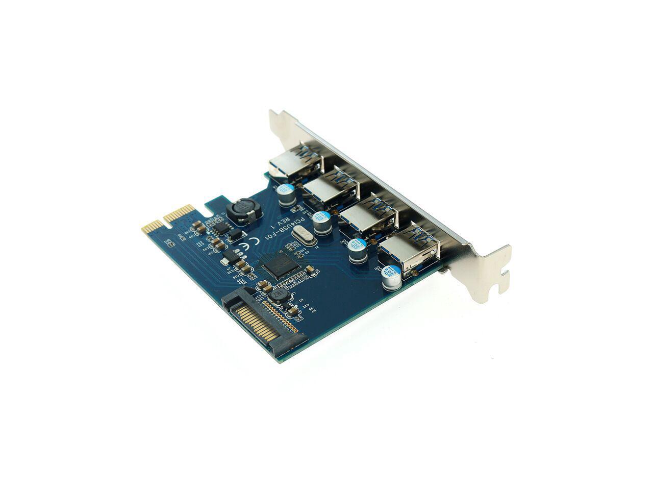 Weastlinks PCIE to 4 Ports USB 3.0 PCIe Adapter PCI Express USB 3.0 4