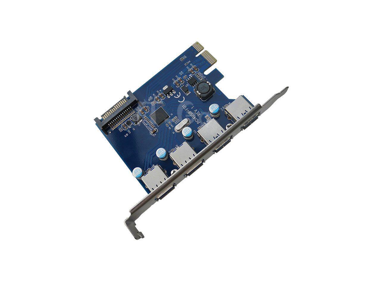 Weastlinks PCIE to 4 Ports USB 3.0 PCIe Adapter PCI Express USB 3.0 4