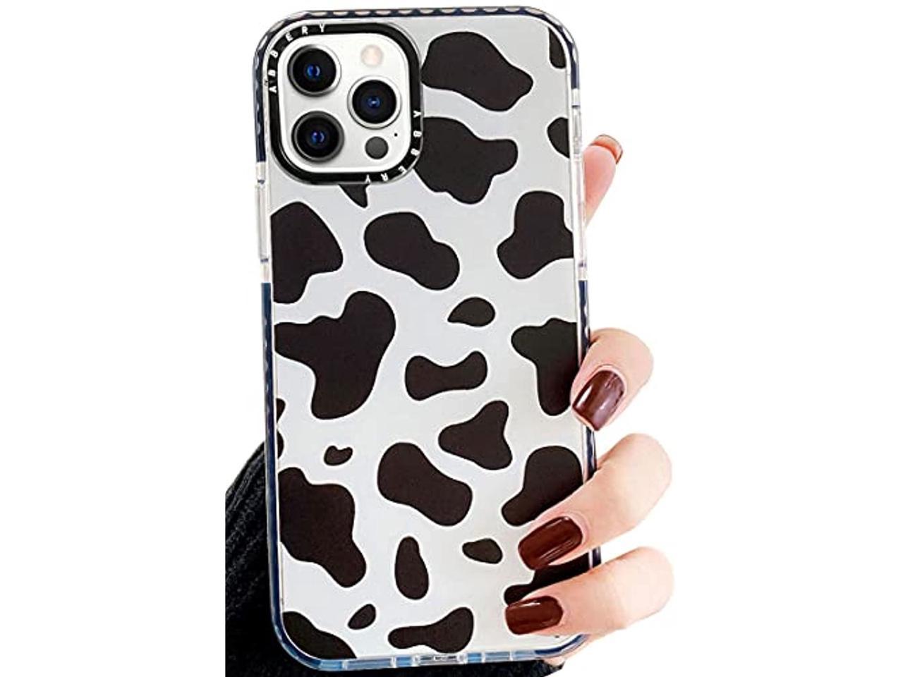 Designed For Iphone 12 Pro Max Case, Cute Cow Print Clear Silicone