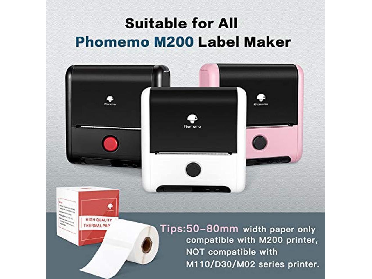 Phomemo Multi-Purpose Clear Self-Adhesive Label for Phomemo M200/M110S Label Maker,1 1/2 X 1 1/8 40mm x 30mm 230 Labels/Roll,Black on Clear 