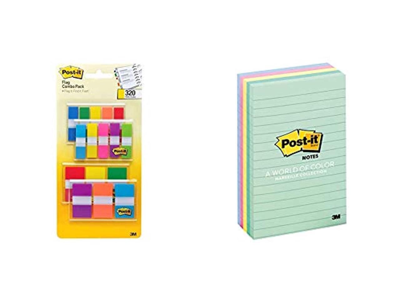 660-5PK-AST Recyclable Pink, Mint, Yellow America's #1 Favorite Sticky Notes Post-it Super Sticky Notes & Notes 5 Pads Pastel Colors Marseille Collection 4 in x 6 in 
