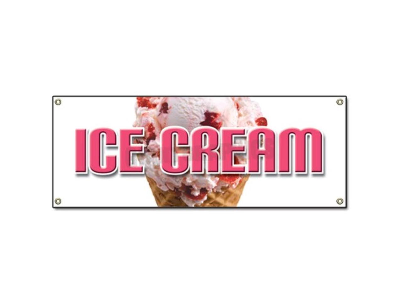 Details about   Ice Cream 1 Banner Heavy Duty 13 Oz Vinyl with Grommets Single Sided 