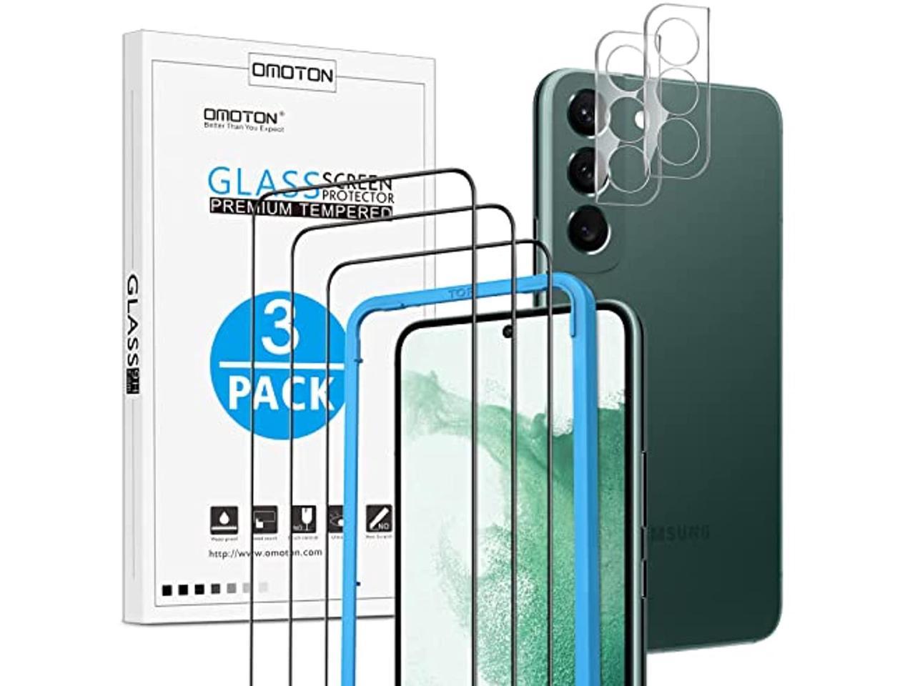 Galaxy S22 Plus Screen Protector with 2 Pack Camera Lens Protector Easy Install 9H Hardness Anti-Fingerprint 2+2 Pack Anti-Scratch 