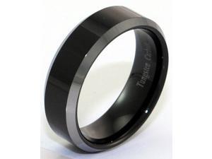 Tungsten Carbide Ring with Plated Black Center Tungsten Carbide Ring with Plated Black Center