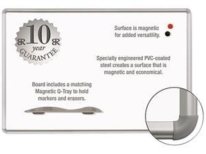 Magne-Rite Magnetic Dry Erase Board 72 x 48 White Silver Frame