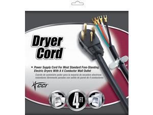 Coleman Cable 09154 4' Black Dryer Cord Coleman Cable 09154 4' Black Dryer Cord
