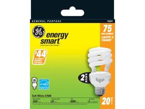 GE Lighting 74201 2 Count 20 Watt Soft White General Purpose Spiral Light Bulb GE Lighting 74201 2 Count 20 Watt Soft White General Purpose Spiral Light Bulb