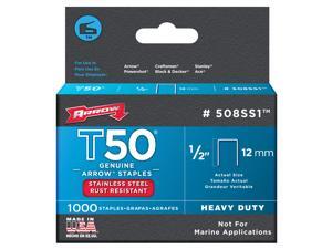 Arrow Fastener 508SS1 Genuine T50 1/2-Inch Stainless Staples, 1,000-Pack Arrow Fastener 508SS1 Genuine T50 1/2-Inch Stainless Staples, 1,000-Pack
