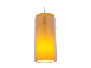 Access Lighting 23133-BS-CLAM Glass in Glass Brushed Steel Shade in Clear Outer Amber Inner, Cylinder Access Lighting 23133-BS-CLAM Glass in Glass Brushed Steel Shade in Clear Outer Amber Inner, Cylinder